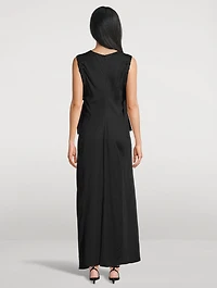 Ruched-Armhole Maxi Dress