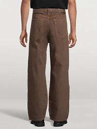 Cotton Straight-Leg Belted Jeans