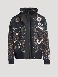 Floral Jacquard Knit Blouson Jacket