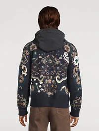 Floral Jacquard Knit Blouson Jacket