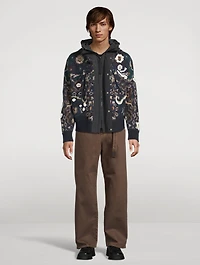 Floral Jacquard Knit Blouson Jacket