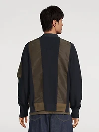 Nylon Twill And Knit Blouson Jacket