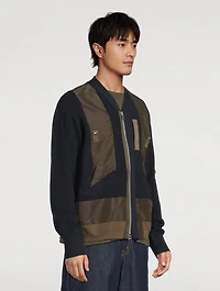 Nylon Twill And Knit Blouson Jacket