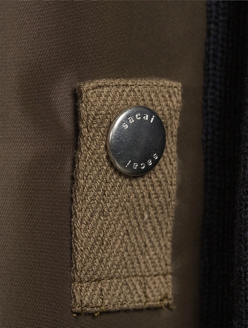 Nylon Twill And Knit Blouson Jacket