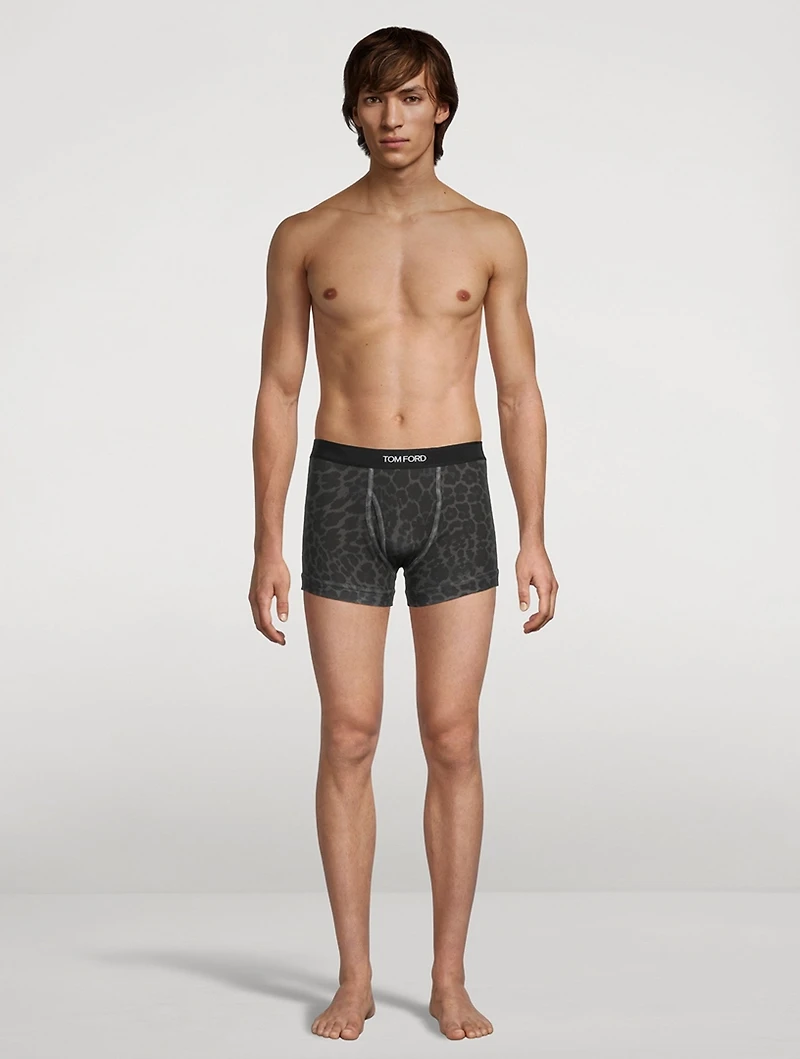 Cotton Stretch Jersey Boxer Briefs Animal Print