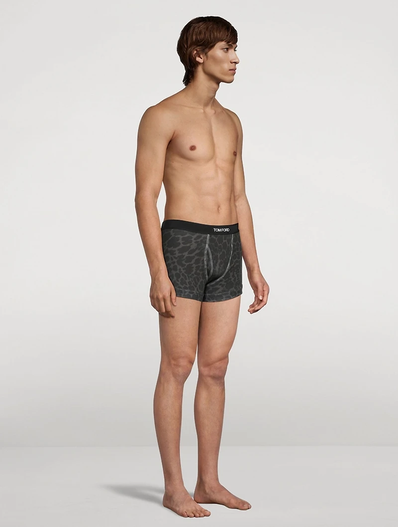 Cotton Stretch Jersey Boxer Briefs Animal Print