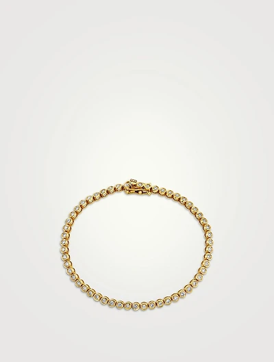 14K Gold Bezel Tennis Bracelet With Diamonds