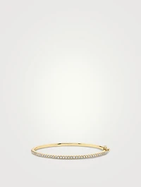 14K Gold Bangle Bracelet With Pavé Diamonds