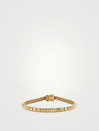 14K Gold Pyramid Link Chain Bracelet