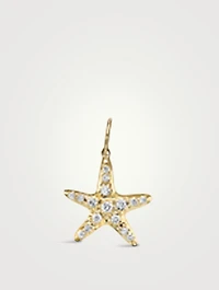 Small 14K Gold Starfish Charm With Diamonds