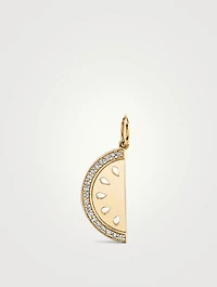 14K Gold Watermelon Slice Charm With Diamonds