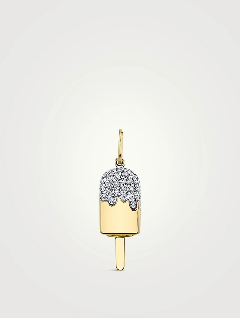 14K Gold Popsicle Charm With Diamonds