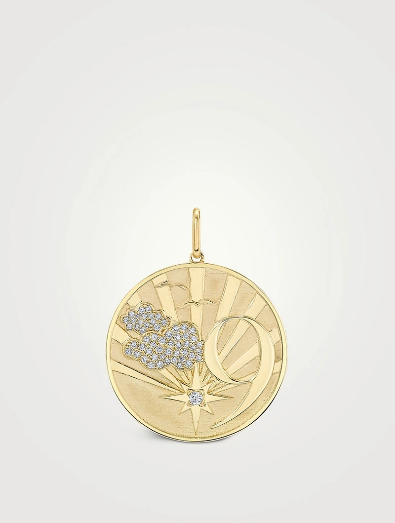 14K Gold Cloud 9 Coin Charm