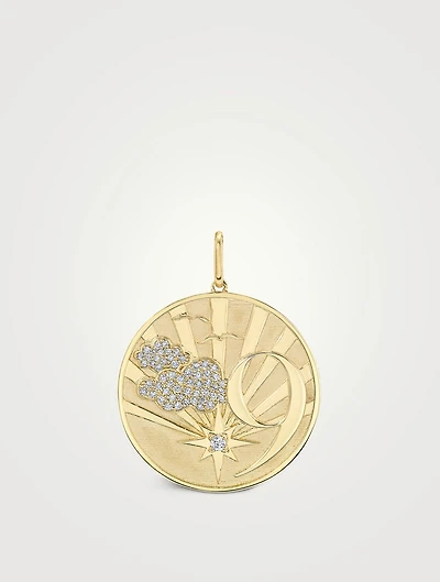 14K Gold Cloud 9 Coin Charm
