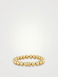 14K Gold Beaded Bracelet With 14K Gold Diamond Scallop Rondelle