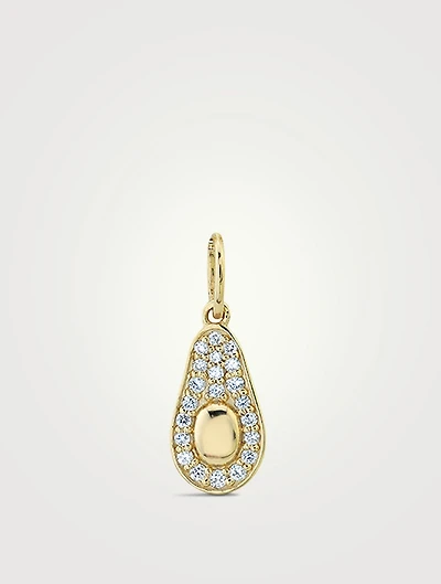 14K Gold Avocado Charm With Diamonds