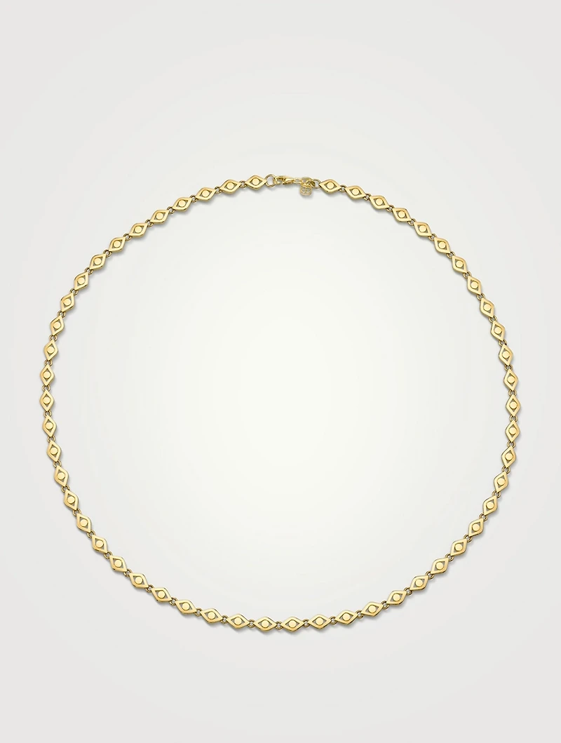 14K Gold Evil Eye Link Necklace