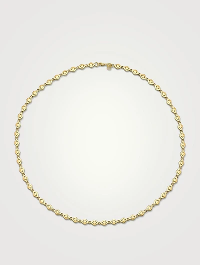 14K Gold Evil Eye Link Necklace