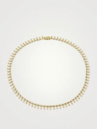 14K Gold Marquise-Eye Fringe Necklace With Diamonds