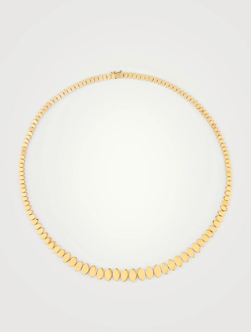 14K Gold Graduated Marquise-Eye Necklace