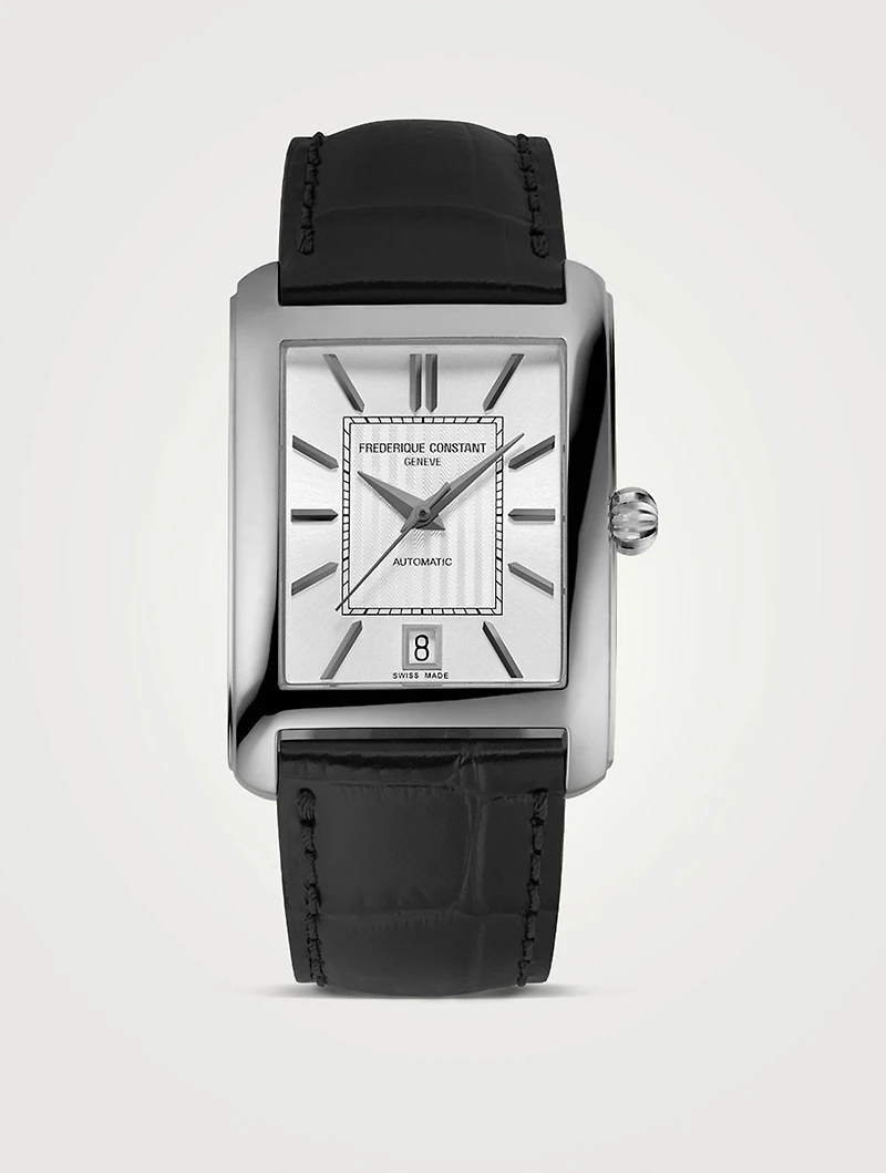 Classics Carrée Leather Strap Watch
