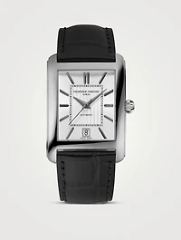Classics Carrée Leather Strap Watch