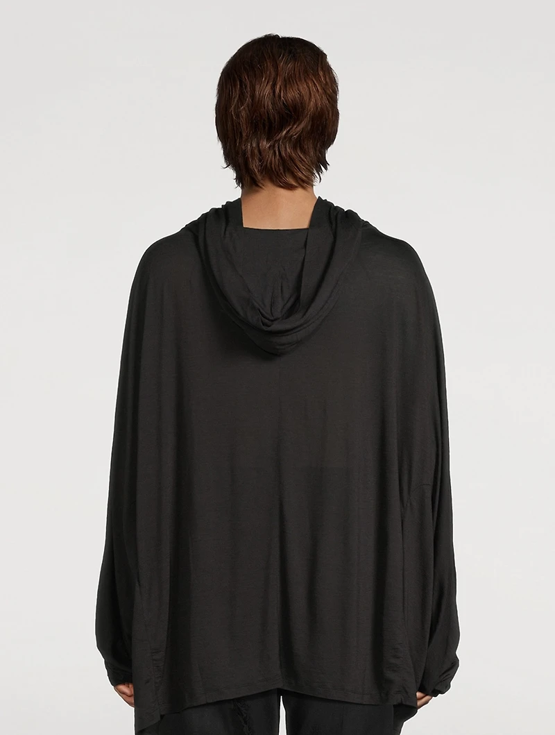 Silk And Wool Jersey Hooded Tunic