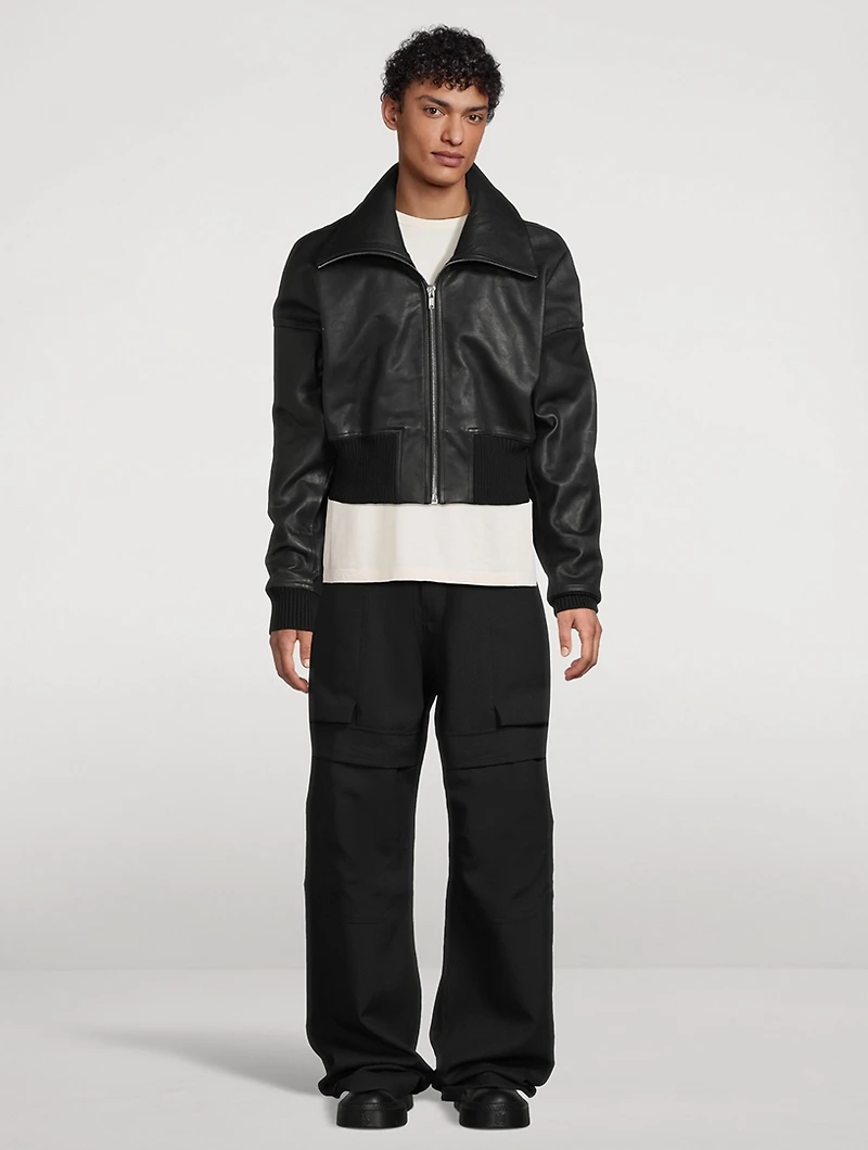 Dracucollar Washed Leather Jacket