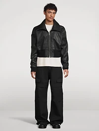 Dracucollar Washed Leather Jacket