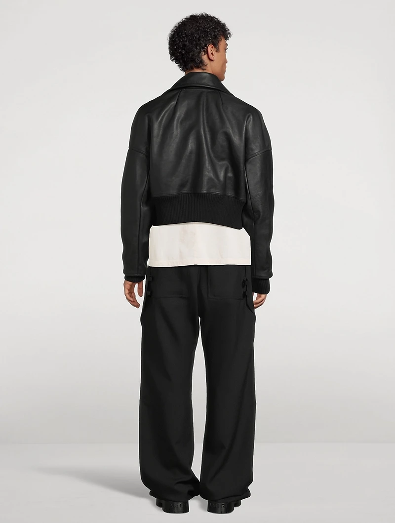 Dracucollar Washed Leather Jacket