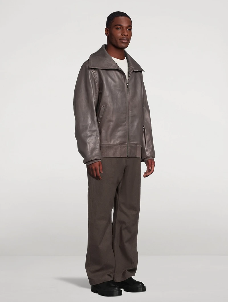 Blixa Dracucollar Washed Leather Jacket