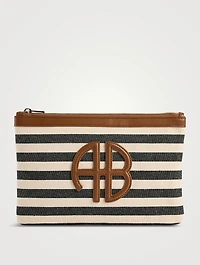 Lili Canvas Pouch In Stripe Print