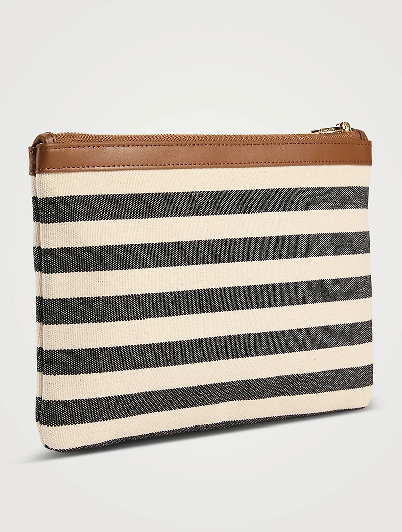 Lili Canvas Pouch In Stripe Print