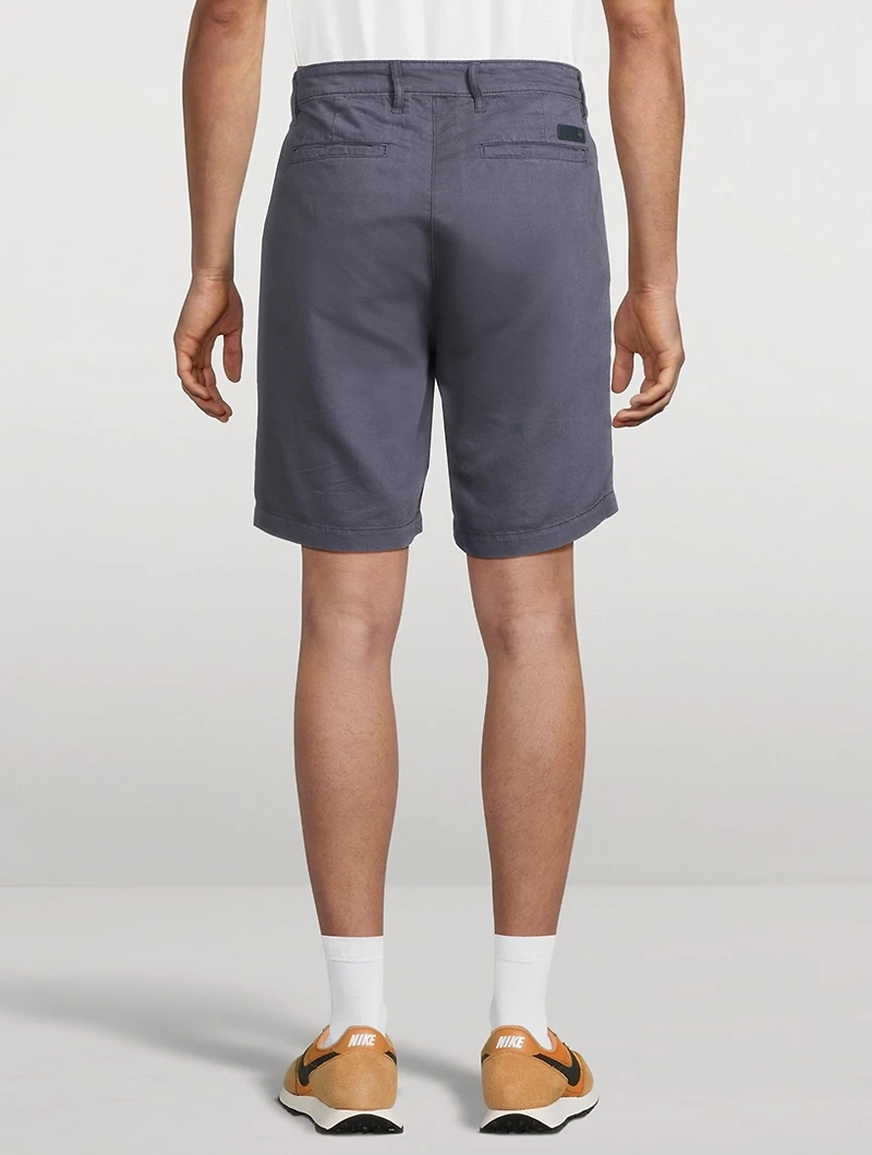 Wanderer Linen And Cotton Slim Shorts