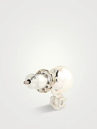 Matrix Crystal Pearl Stud Earrings