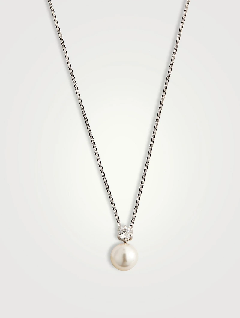 Matrix Crystal Pearl Pendant Necklace