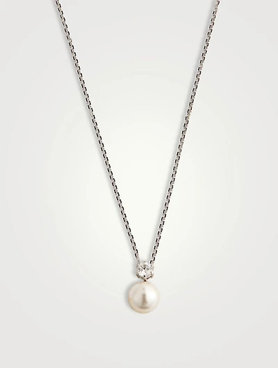 Matrix Crystal Pearl Pendant Necklace