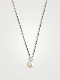 Matrix Crystal Pearl Pendant Necklace