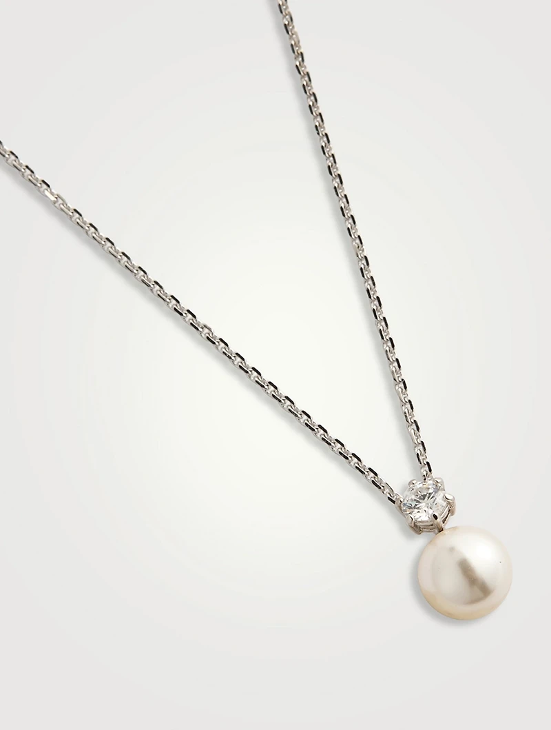 Matrix Crystal Pearl Pendant Necklace