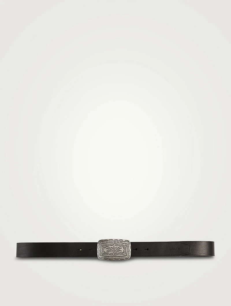 Western Plaque Leather Belt