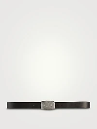 Western Plaque Leather Belt