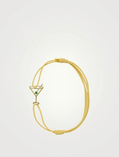 9K Gold Martini Esmeralda Cord Bracelet