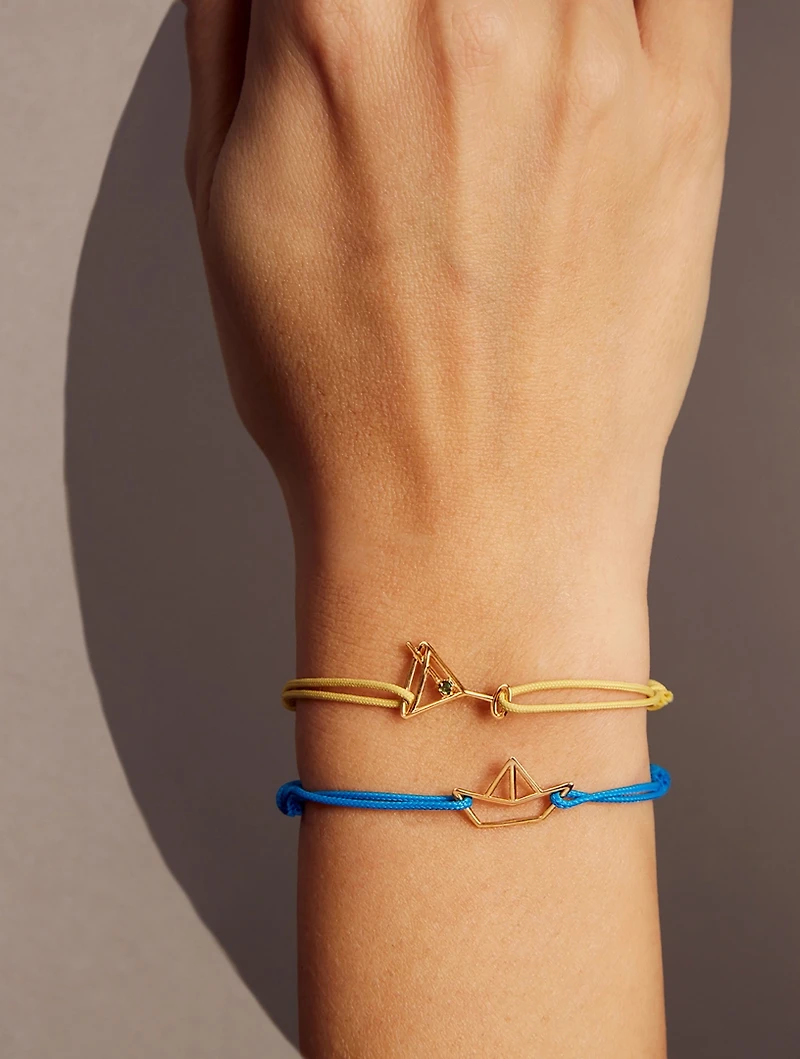 9K Gold Martini Esmeralda Cord Bracelet