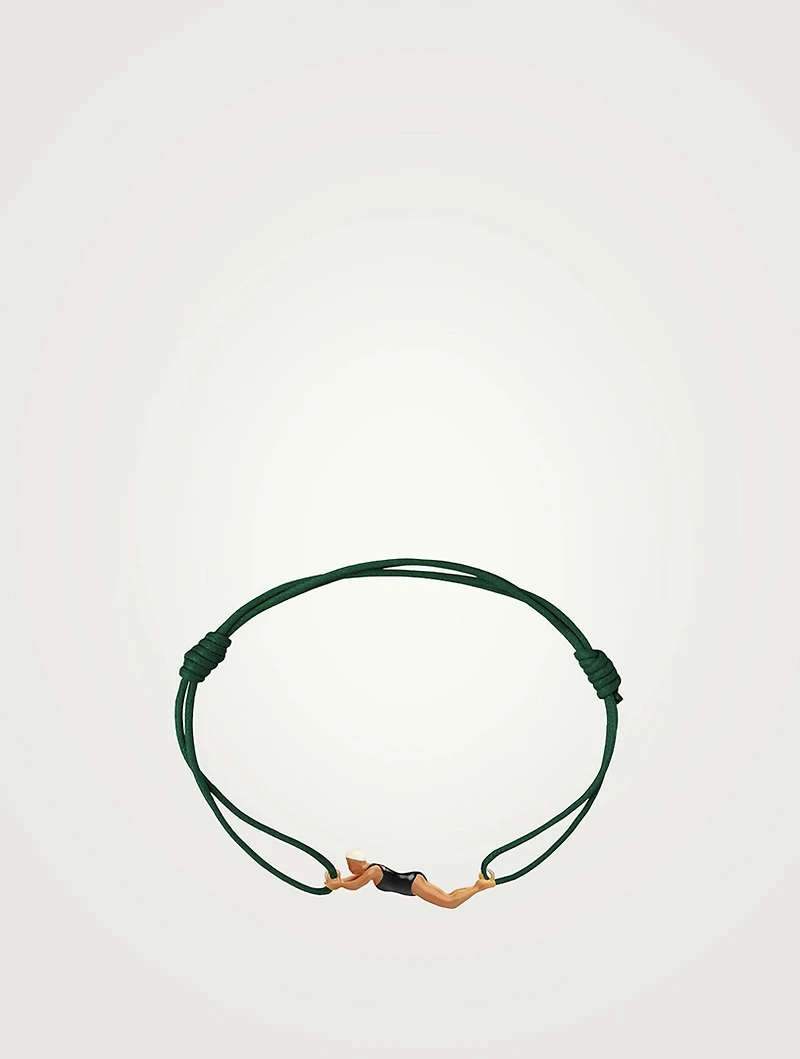 Nadadora Completo 9K Gold Enamel Cord Bracelet