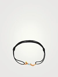 9K Gold Nadadora Rayada Enamel Cord Bracelet