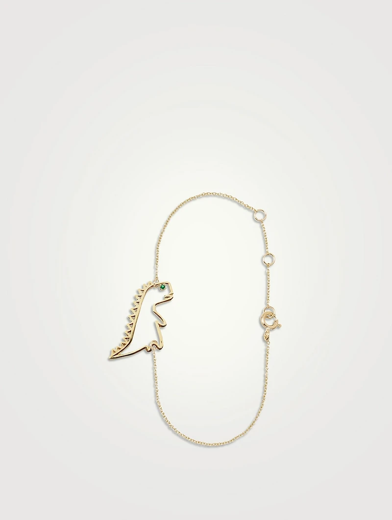 9K Gold Dino Esmeralda Chain Bracelet