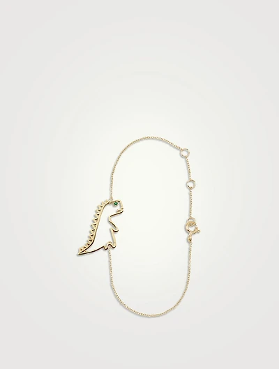 9K Gold Dino Esmeralda Chain Bracelet