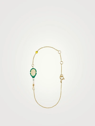 9K Gold Tennis Pelota Enamel Bracelet
