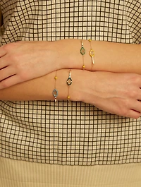 9K Gold Tennis Pelota Enamel Bracelet