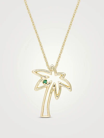 9K Gold Palmera Esmeralda Pendant Necklace